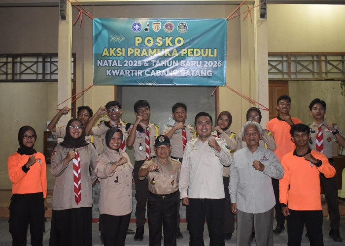 Dukung Pengamanan Nataru, Pramuka Batang Siagakan Posko Aksi di Titik Strategis