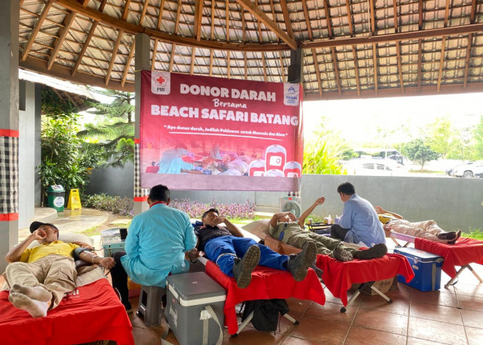 Aksi Kemanusiaan Berkelanjutan, Donor Darah di Beach Safari Batang Disambut Antusias