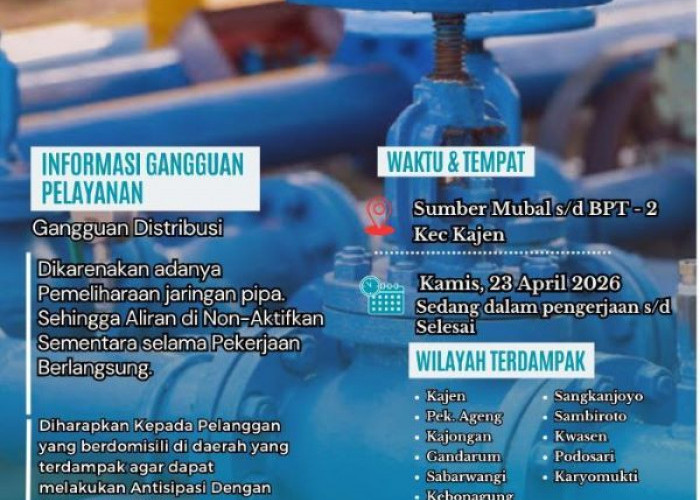Longsor Putus Pipa Utama PDAM Kajen, 10 Wilayah di Kecamatan Kajen Terdampak