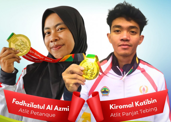 Harumkan Nama Batang, Kiromal Katibin dan Fadhzilatul Al Azmi Gondol Emas PON XXI Aceh-Sumut 2024