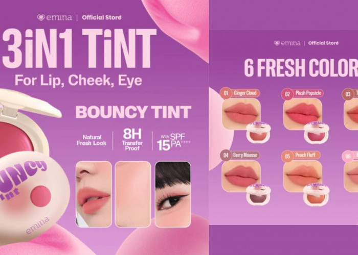 NEW LAUNCH! Review Emina Bouncy Tint 3 in 1 Lip, Cheek, & Eye, Pilihan Makeup Praktis