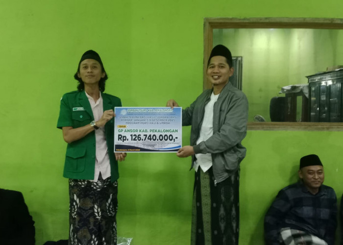 PC GP Ansor Kabupaten Pekalongan Terima Bagi Hasil Usaha Sorban Tour dan Travel Rp126 Juta