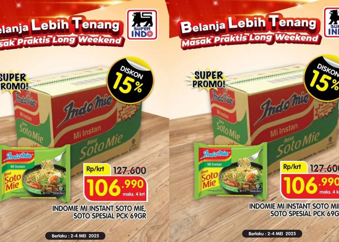 Cuma Tiga Hari! Promo Indomie Soto Mie di Superindo Diskon 15%, Belanja Hemat Long Weekend!