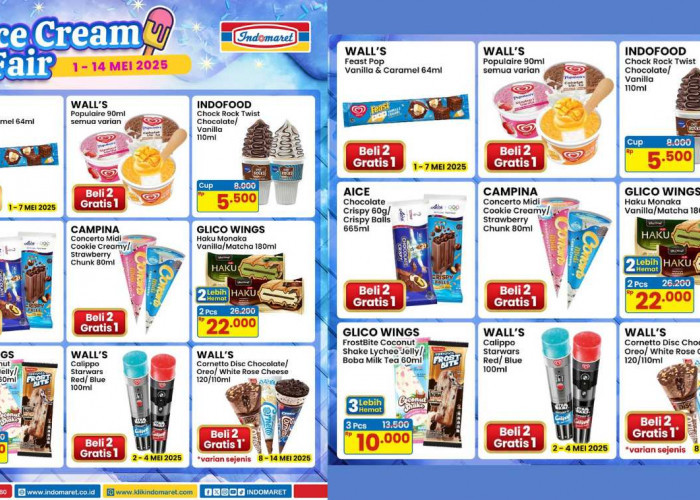 Promo Ice Cream Fair di Indomaret: Beli 2 Gratis 1 dan Diskon Spesial Es Krim Favoritmu!