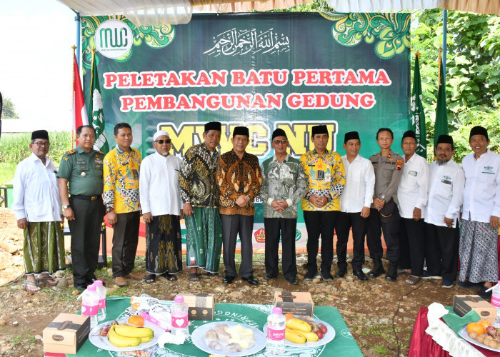 Peletakan Batu Pertama Pembangunan Gedung MWC NU Wonopringgo, Pemkab Pekalongan Siap Berkolaborasi