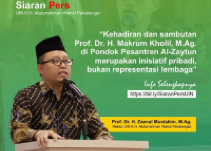 UIN Gus Dur Pekalongan Tak Miliki Keterikatan dengan Ponpes Al Zaytun, Pandangan Prof Makrum Bersifat Pribadi