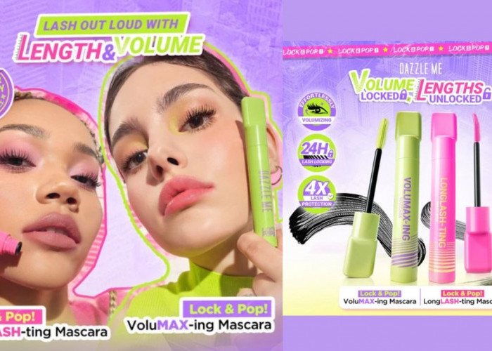 NEW LAUNCH! Review DAZZLE ME Lock & Pop! Duo Mascara Series, Tahan Lama Sepanjang Hari Tanpa Luntur