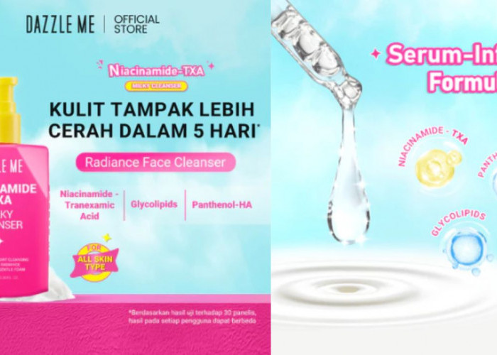 NEW LAUNCH! Review Dazzle Me Niacinamide-TXA Milky Cleanser yang Bikin Wajah Berseri dalam Sekali Bilas