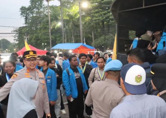 295 Personel Gabungan Kawal Aksi Demo PMII di Kajen, Mahasiswa Diantar Truk Kembali ke Titik Kumpul Usai Aksi 