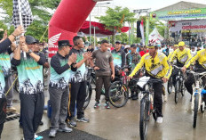 Meski Gerimis, Ratusan Peserta Antusias Ikuti Gowes Gembira dan Senam Sehat Kodim 0710/Pekalongan