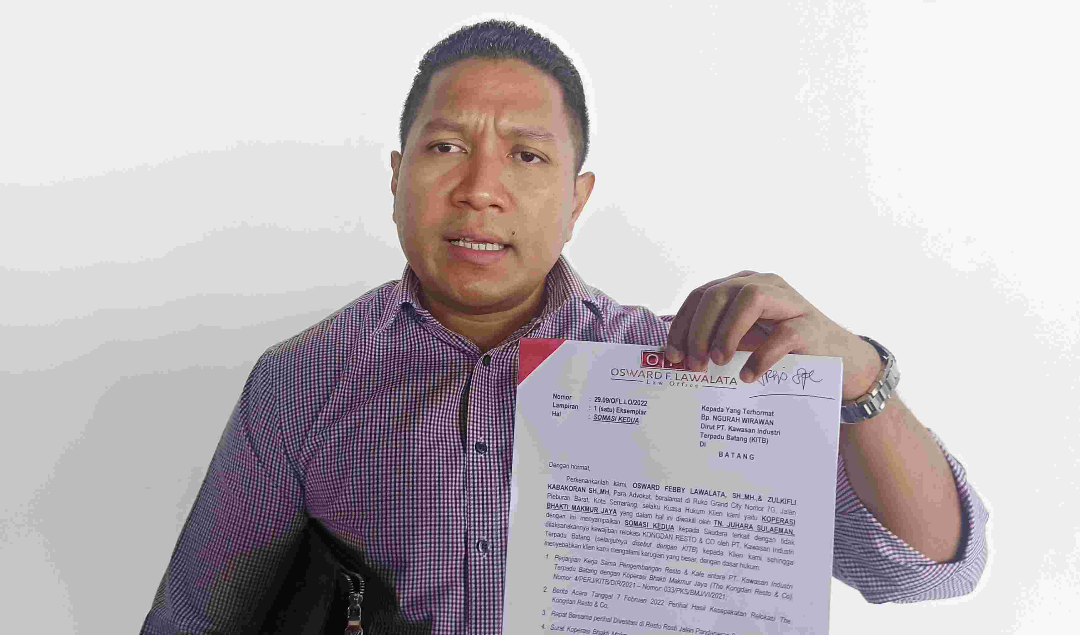 Investor Lokal Layangkan Somasi Kedua, Dan Laporkan Manajemen KIT Batang ke Jokowi