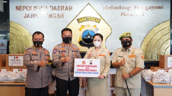 Polda Jateng dan Pemuda Panca Marga Beri Bantuan Ribuan Sembako dan Masker