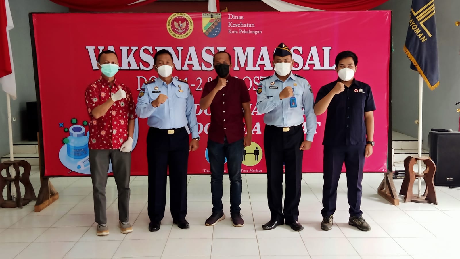 Lapas Pekalongan Jalin Kerjasama dengan BINDA Jateng, Dinkes dan PMI Kota Pekalongan Lakukan Vaksinasi Booster