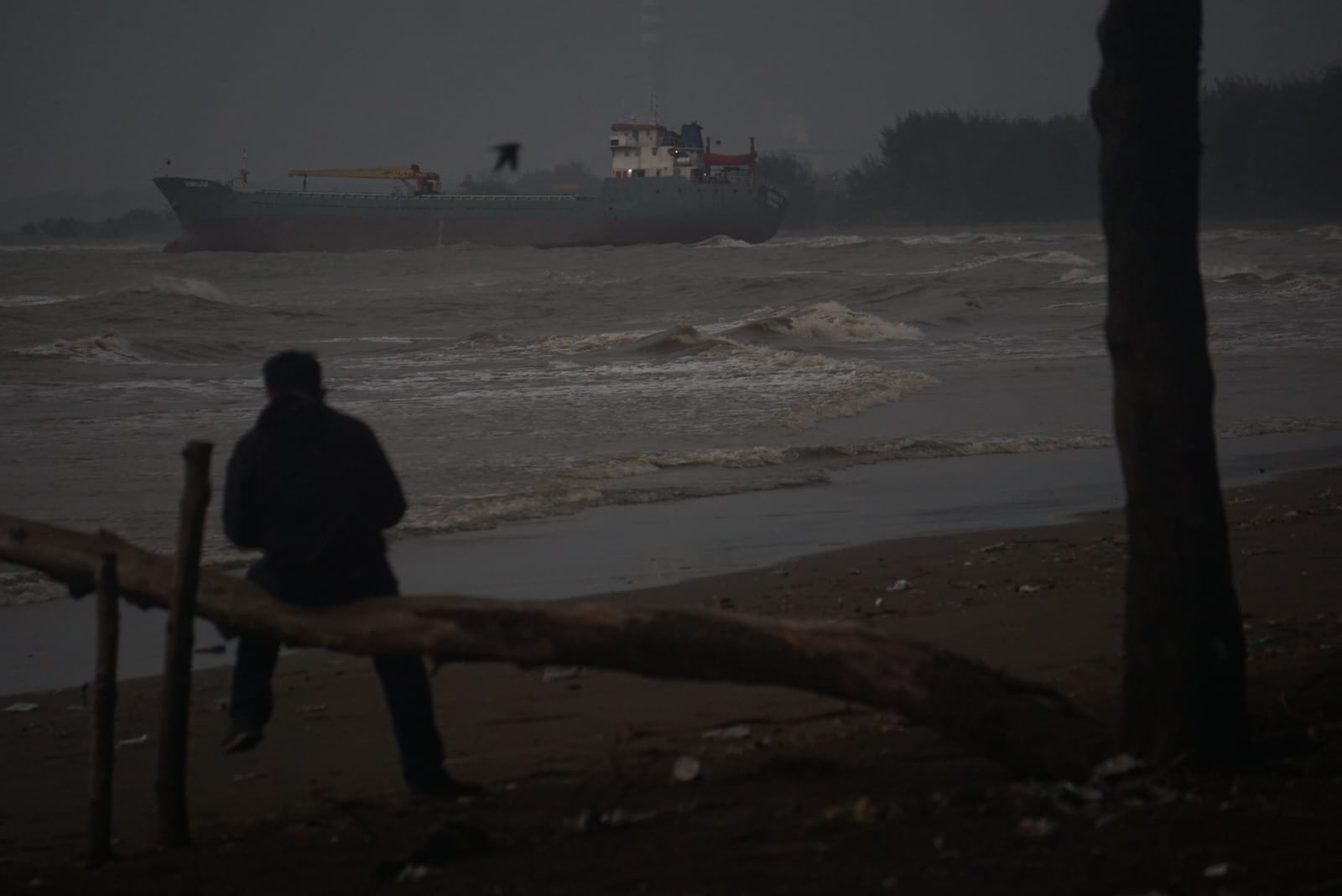 Kapal Kargo Terdampar di Pantai Sicepit Batang, Diduga Akibat Cuaca Buruk dan Gelombang Tinggi