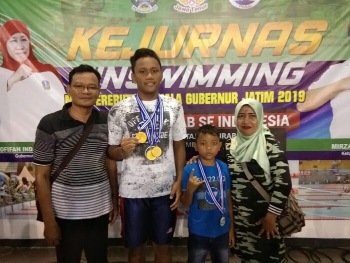 Zidan, Atlet Selam Kota Pekalongan Raih 3 Emas dan 1 Perunggu Kejurnas Finswimming di Surabaya