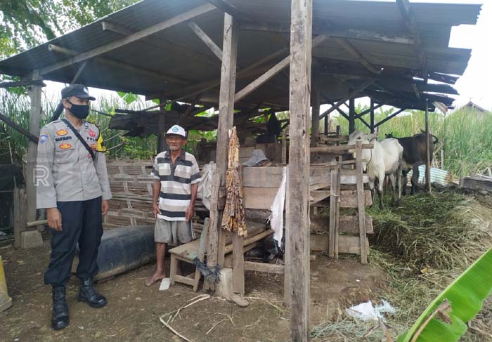 Antisipasi PMK, Bhabinkamtibmas Cek Pusat Peternakan